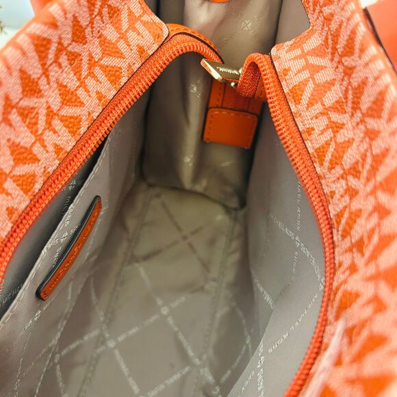 Michael Kors Mirella Small Ombré Signature Logo Crossbody Bag Red Clay - Picture 9 of 10